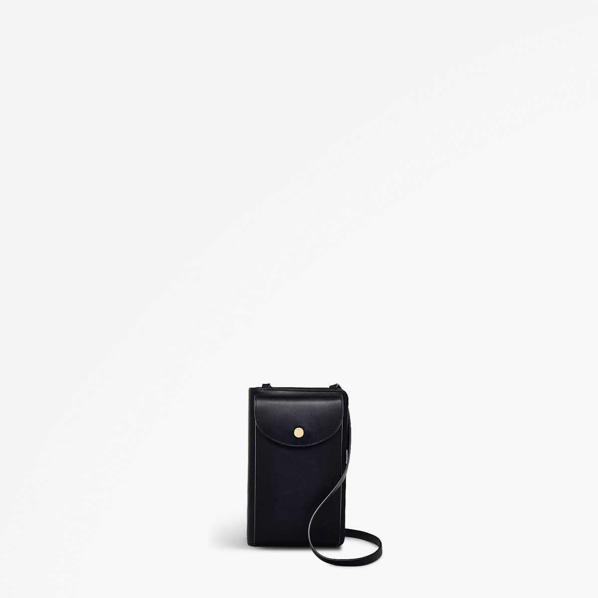 Argyll Street Leather Large Phone Crossbody in Black - 110362