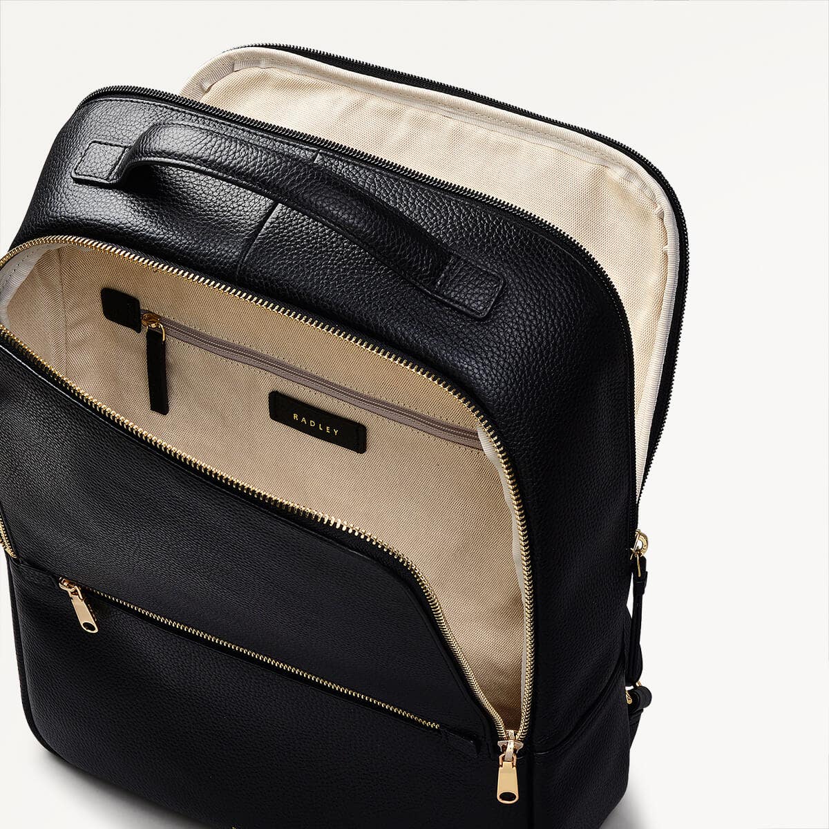 Sunny Dene Leather Medium Zip Around Backpack in Black - 110387