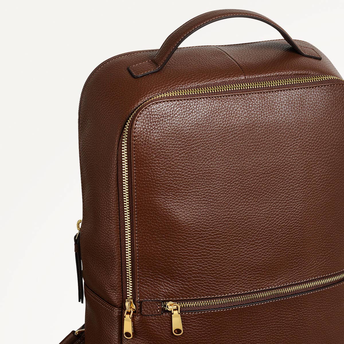 Sunny Dene Leather Medium Zip Around Backpack in Walnut - 110388