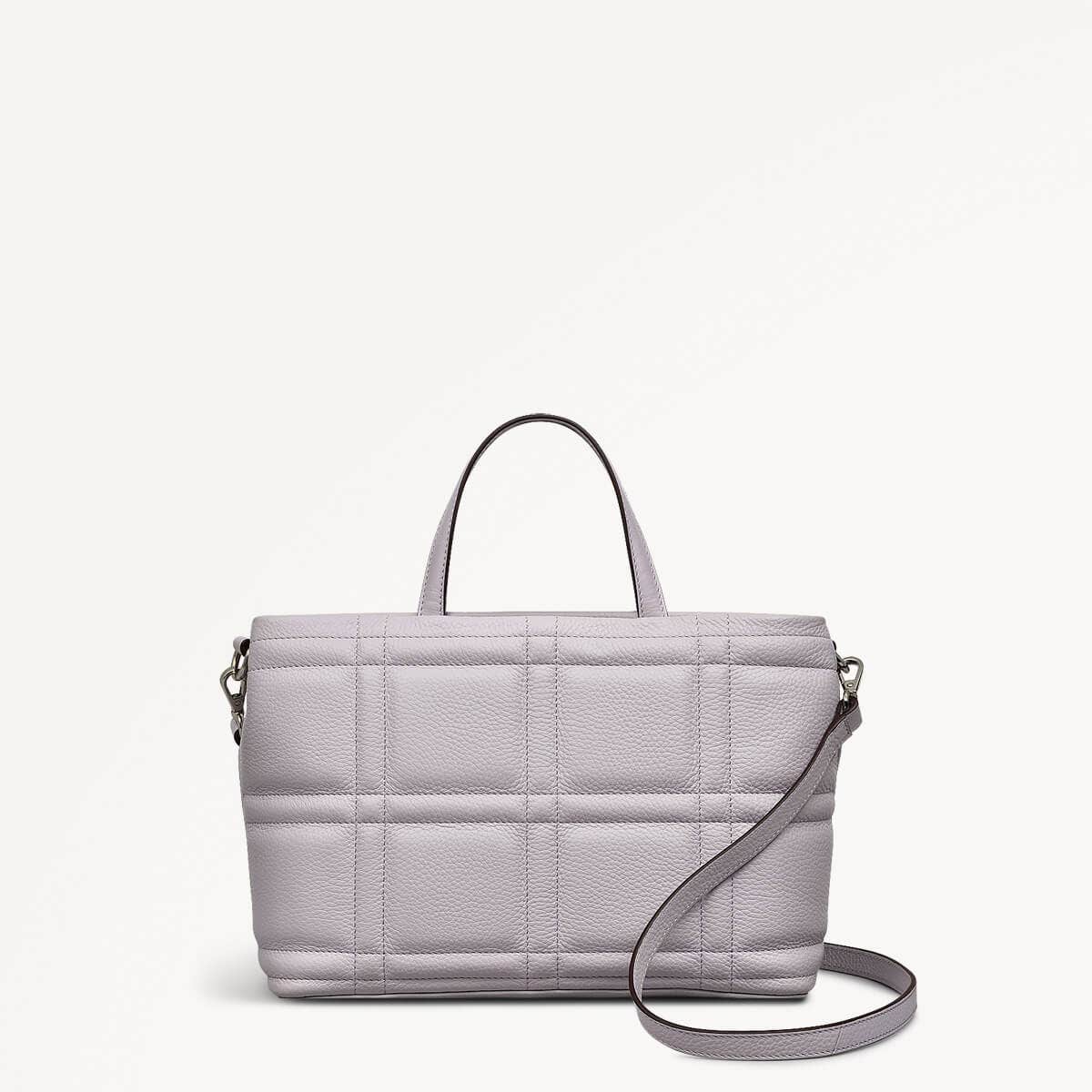 Sunny Dene Leather Small Ziptop Grab Bag in Thistle - 110392