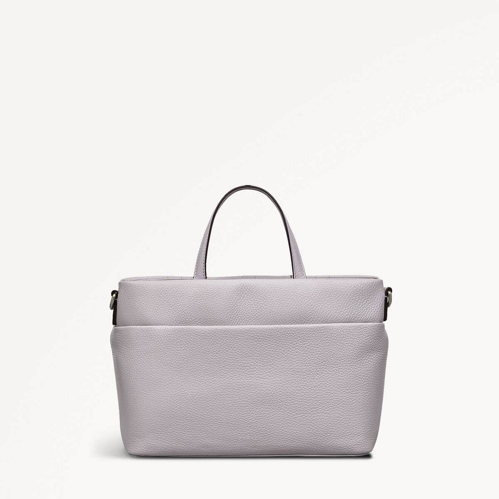 Sunny Dene Leather Small Ziptop Grab Bag in Thistle - 110392