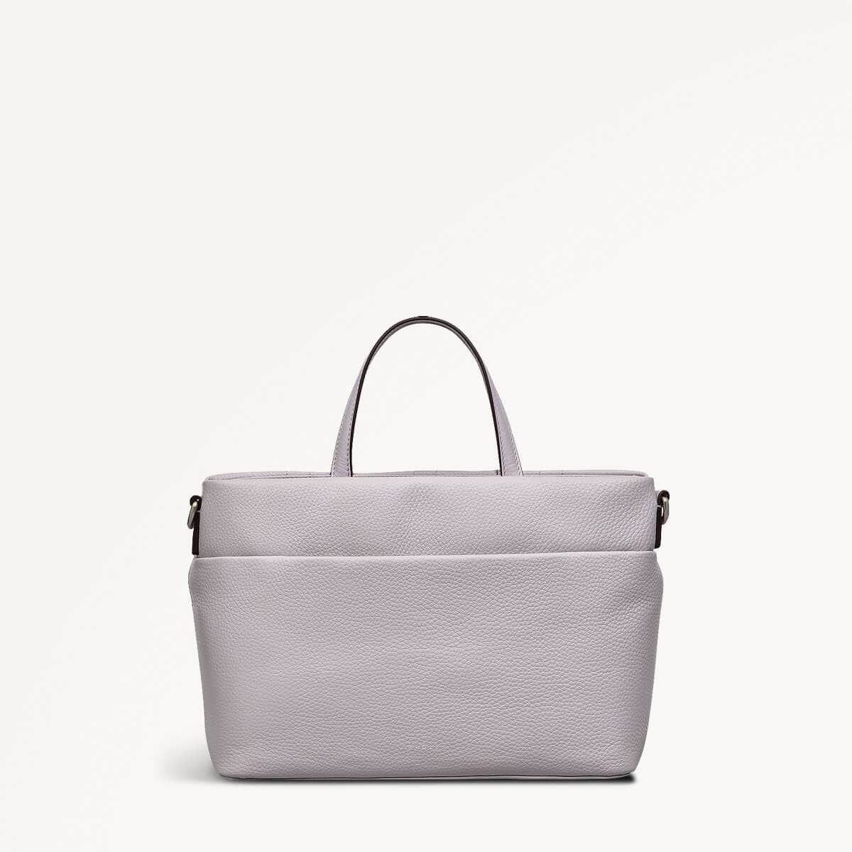 Sunny Dene Leather Small Ziptop Grab Bag in Thistle - 110392