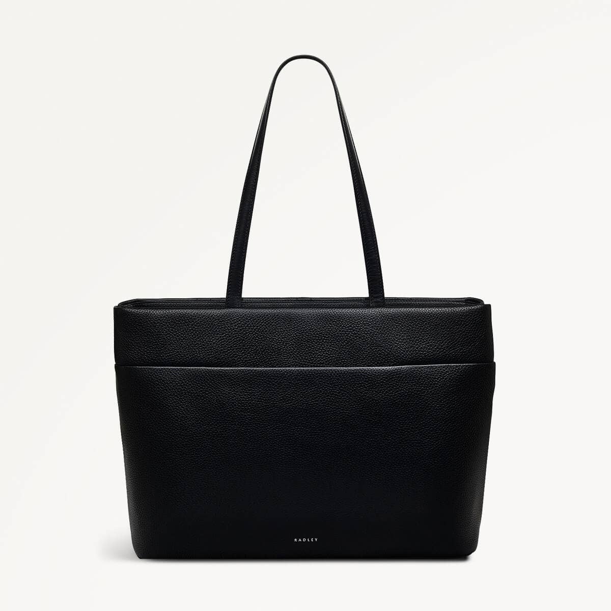 Sunny Dene Leather Medium Ziptop Tote Bag in Black - 110393