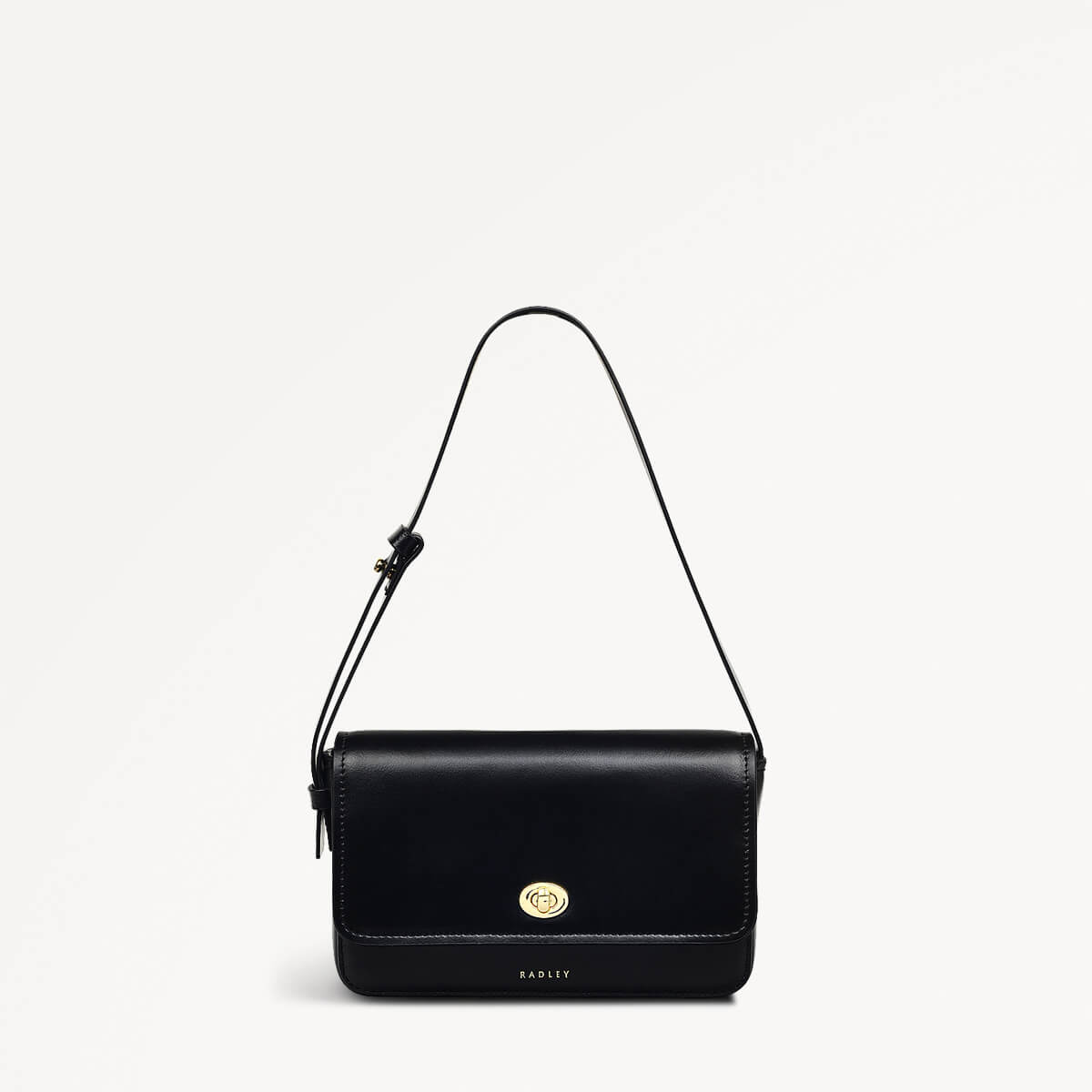 Magpie Lane Leather Small Flapover Shoulder Bag in Black - 110396