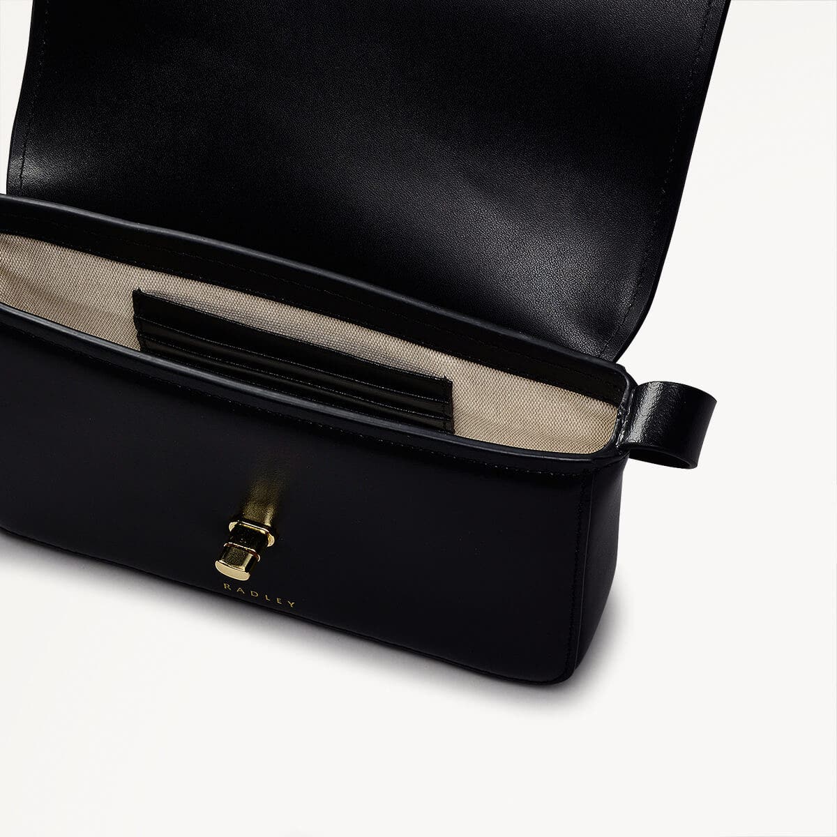 Magpie Lane Leather Small Flapover Shoulder Bag in Black - 110396