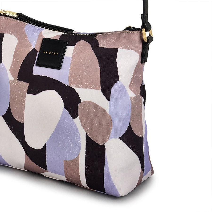 Argyll Street Fabric Medium Ziptop Crossbody Bag in Thistle - 110399