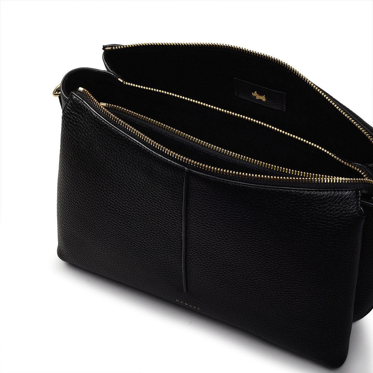 Hillgate Place Leather Medium Ziptop Crossbody Bag in Black - 110427