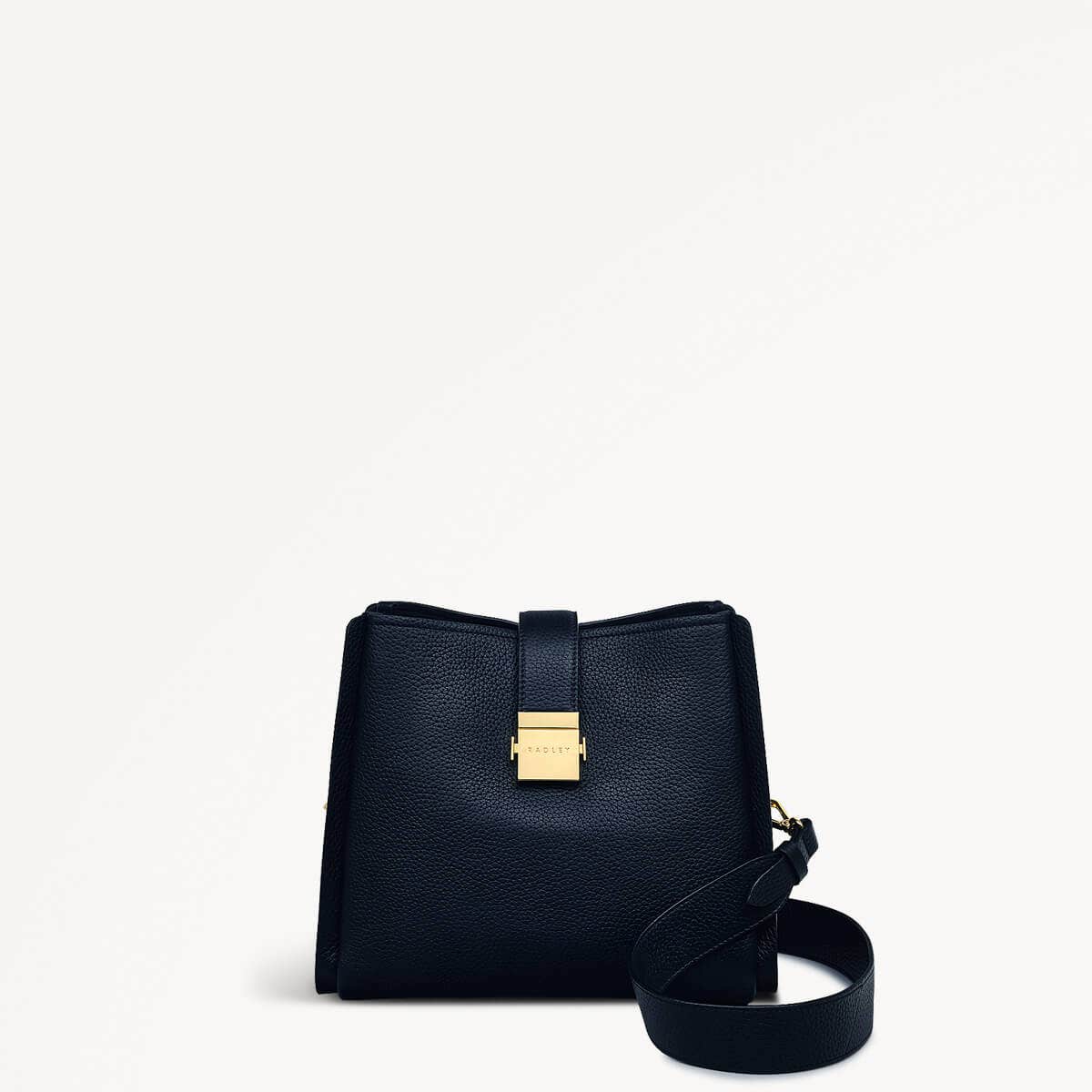 Sloane Street Leather Medium Ziptop Crossbody Bag in Black - 110432