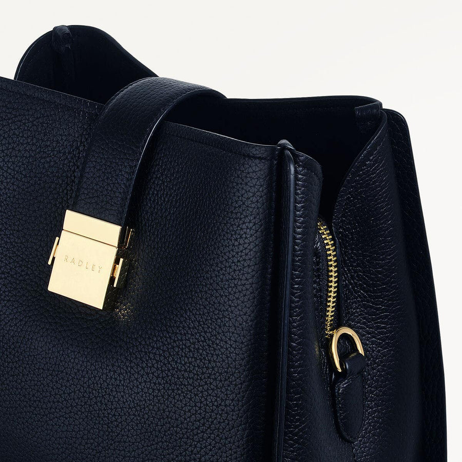 Sloane Street Leather Medium Ziptop Crossbody Bag in Black - 110432