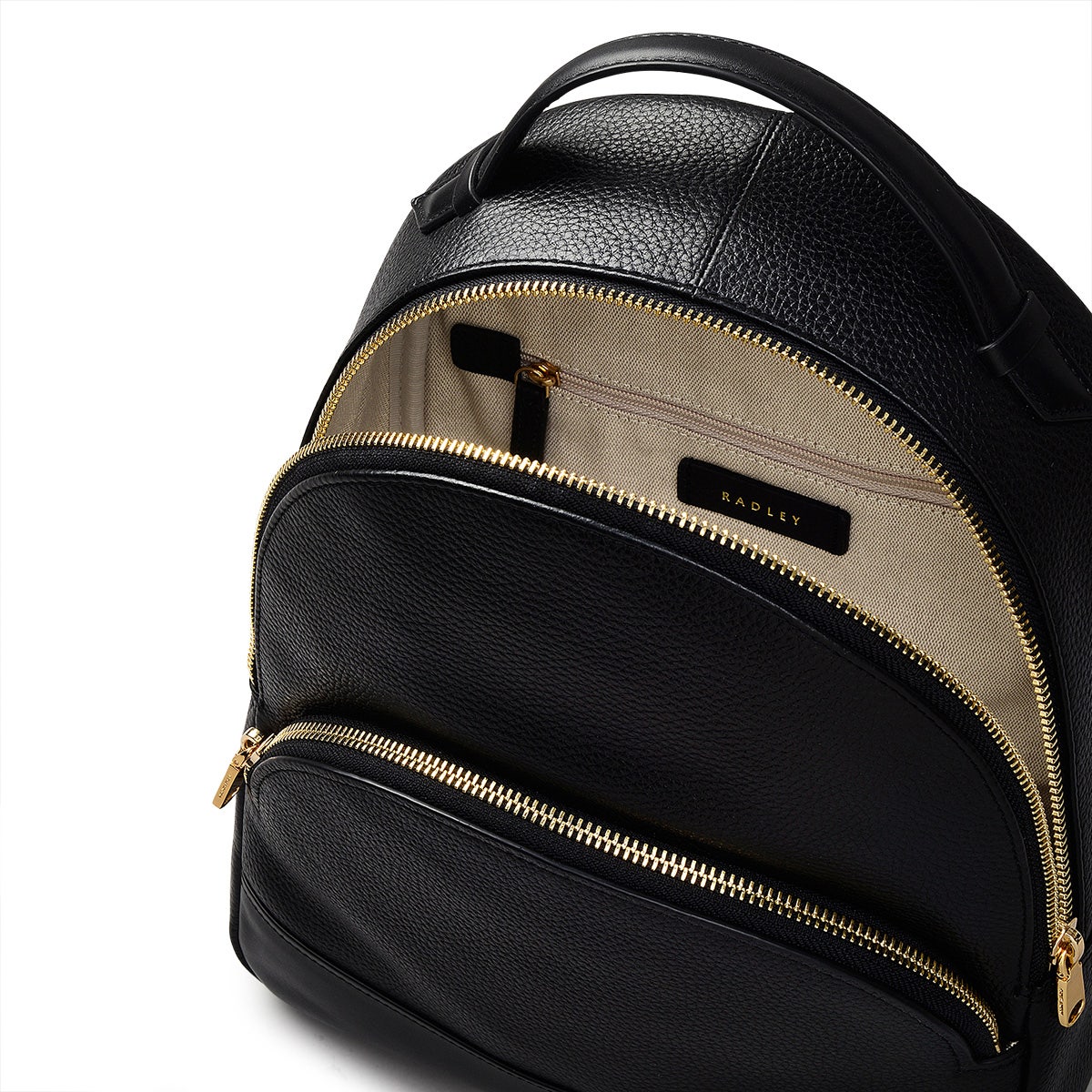Dallington Leather Medium Zip Around Backpack in Black - 110462