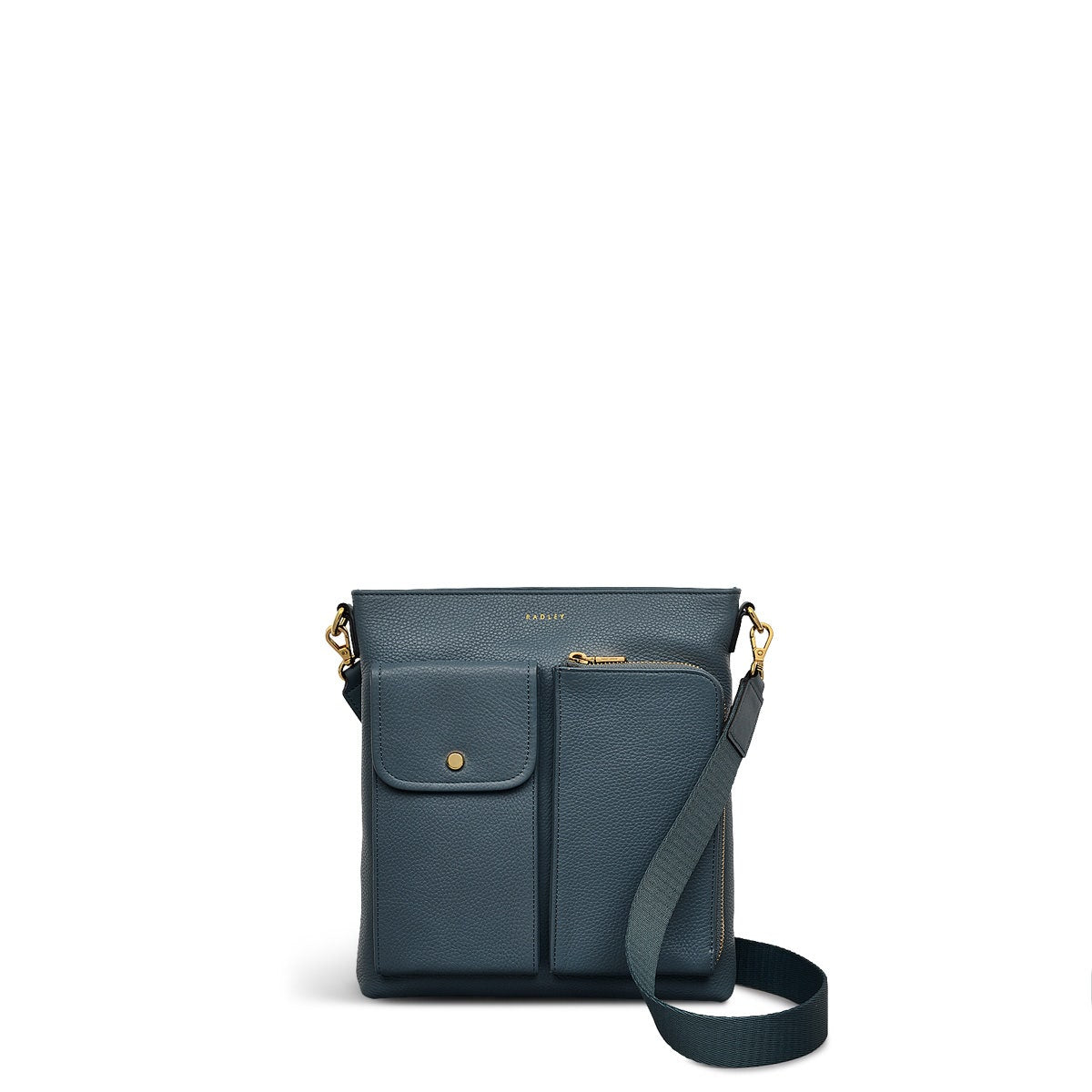 Selby Crescent Leather Small Ziptop Crossbody Bag in Uniform - 110466