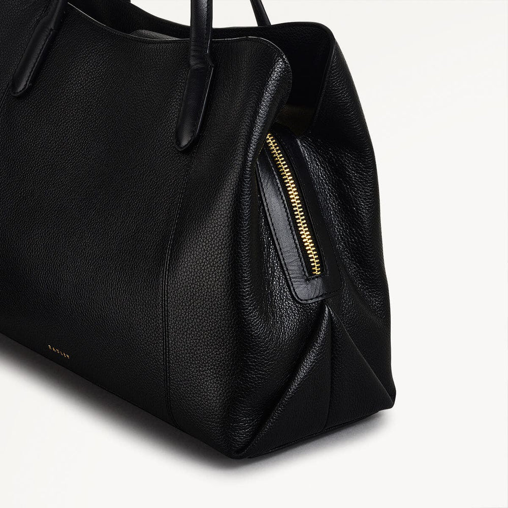 Provence Avenue Leather Medium Zip Around Satchel Bag in Black - 110473