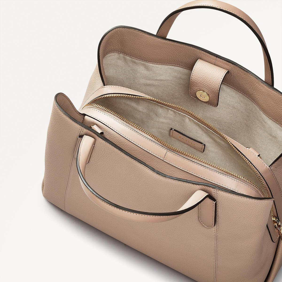Provence Avenue Leather Medium Zip Around Grab Bag in Silt - 110475