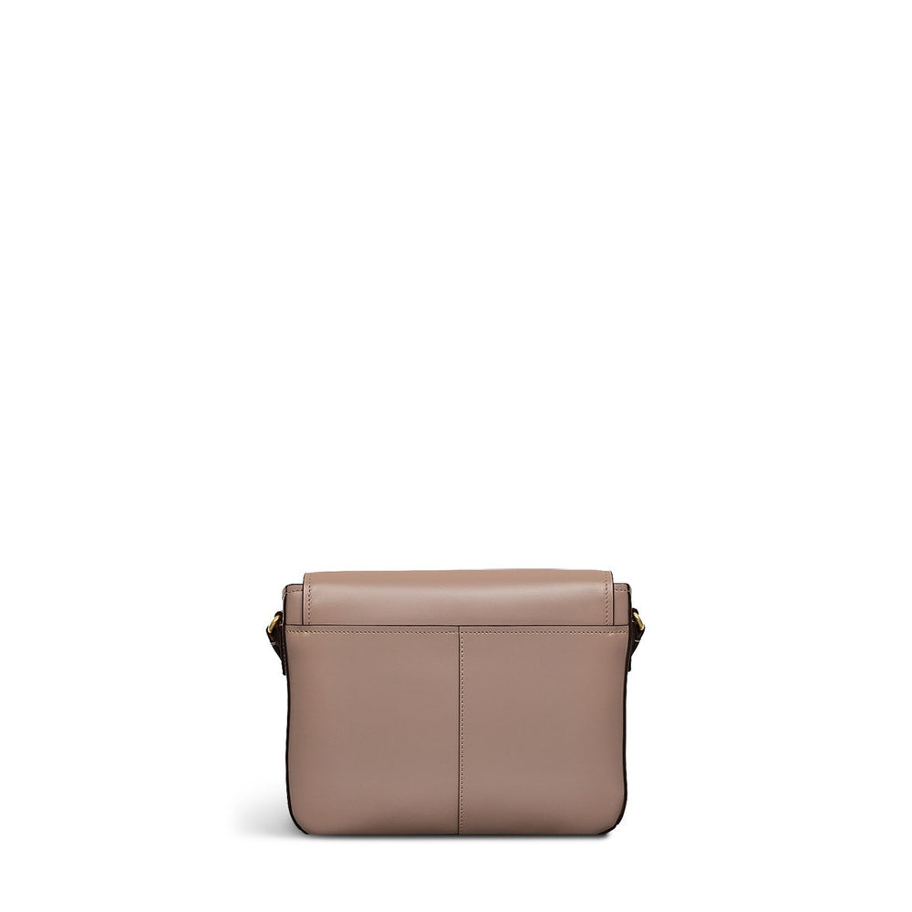 Mells Manor Leather Medium Flapover Crossbody Bag in Silt - 110480