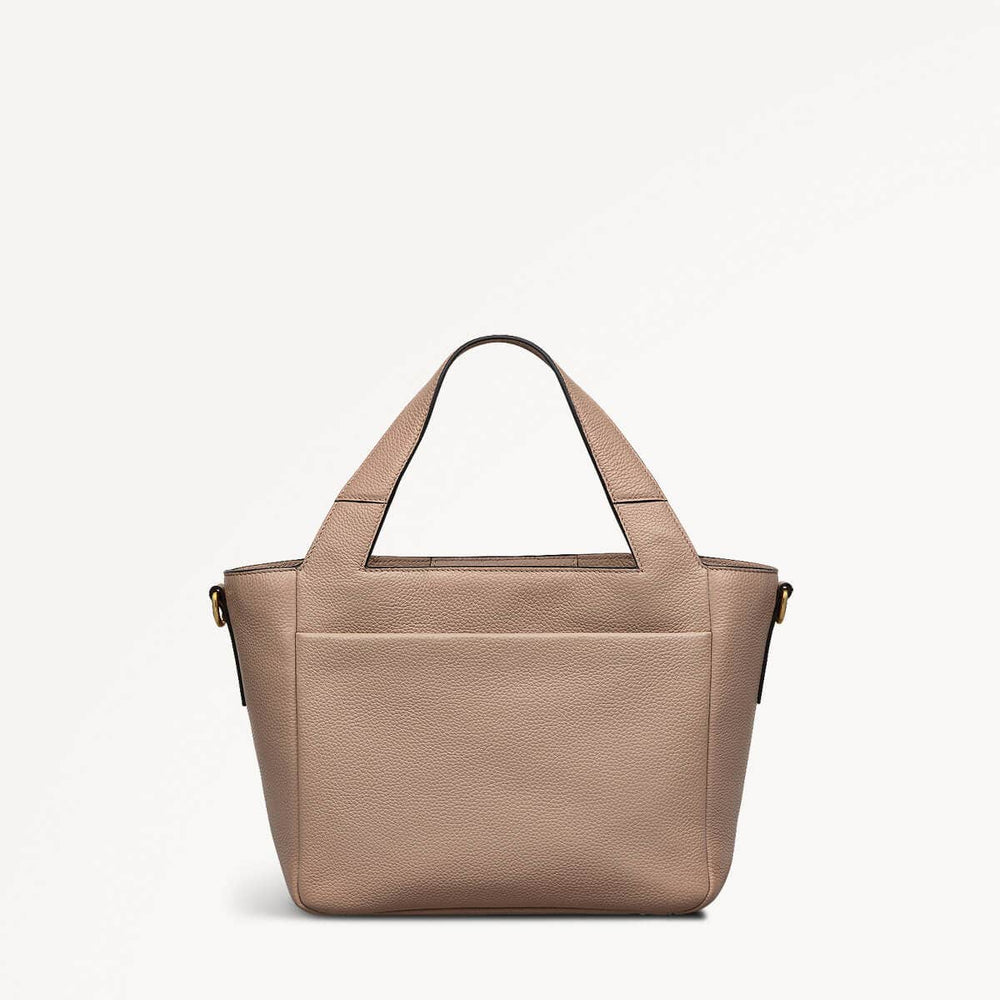 Alpha Road Leather Medium Open Top Grab Bag in Silt - 110489