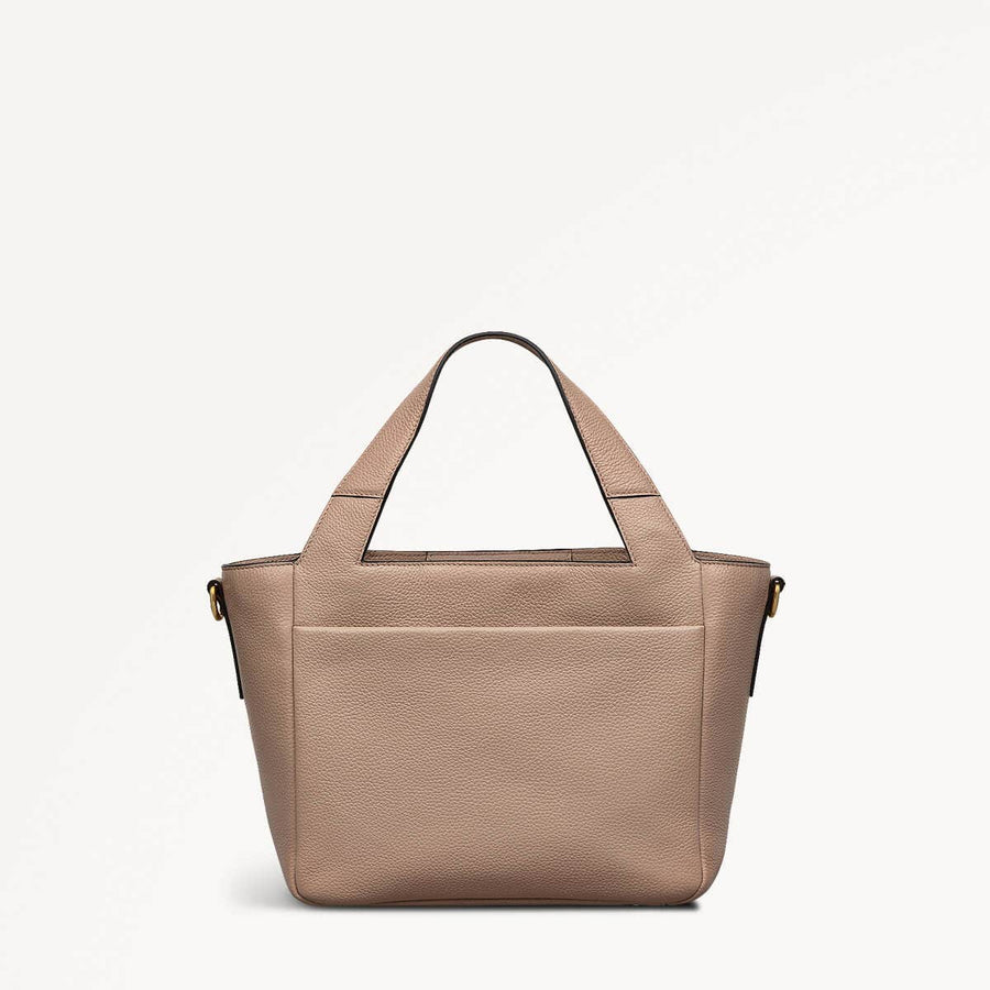Alpha Road Leather Medium Open Top Grab Bag in Silt - 110489