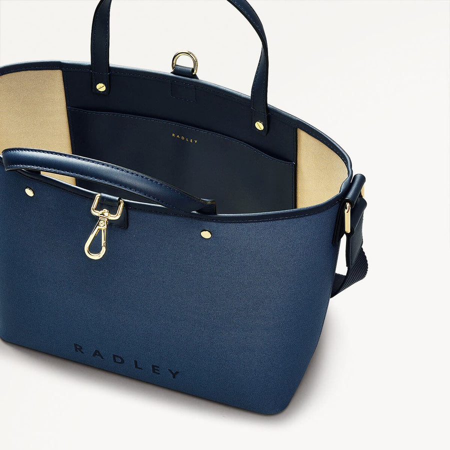 Addison Row Fabric Medium Open Top Satchel Bag in Uniform - 110506