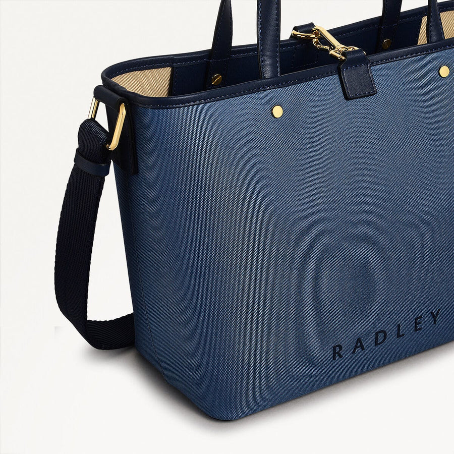 Addison Row Fabric Medium Open Top Satchel Bag in Uniform - 110506