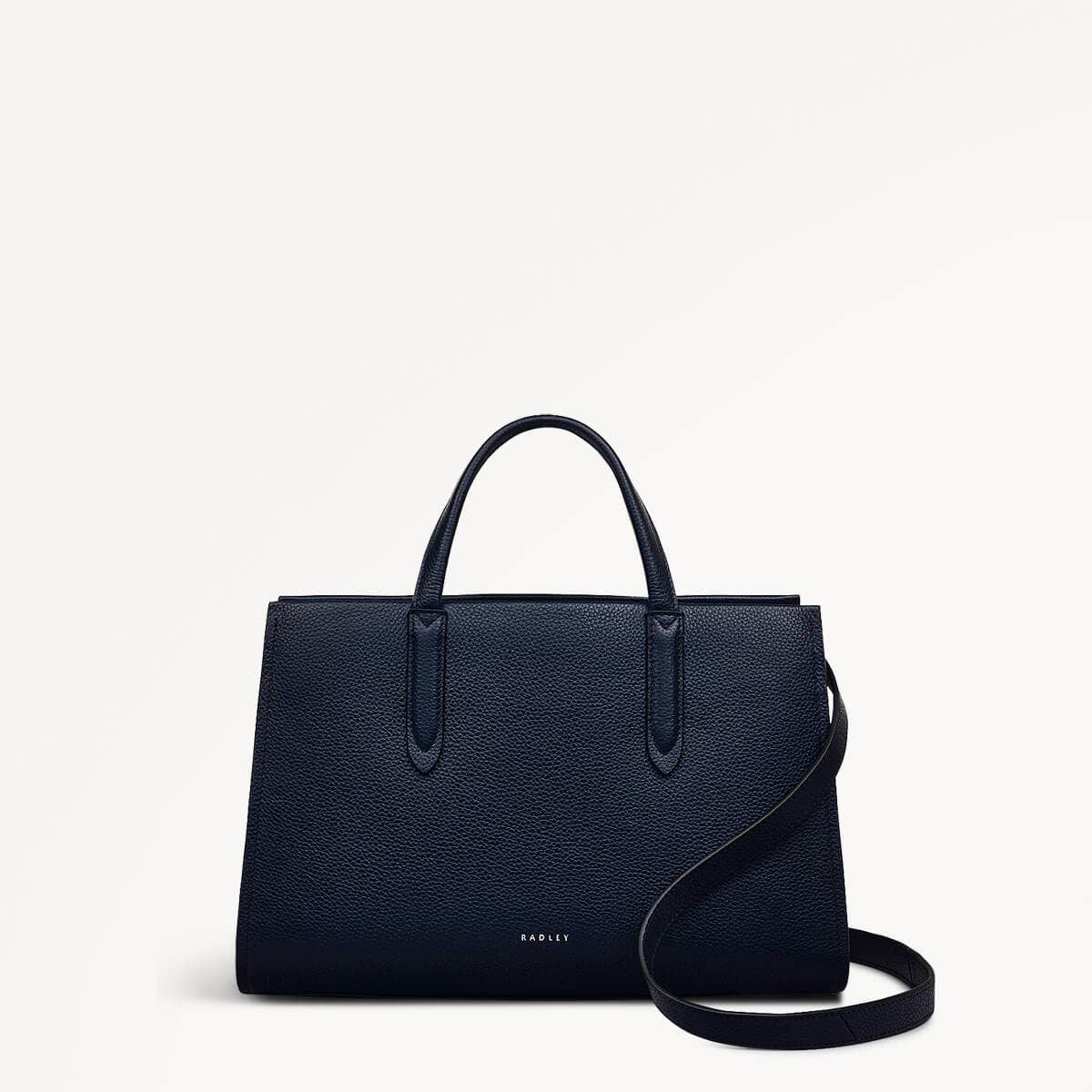 Arlington Court Leather Medium Zip Around Grab Bag in Ink - 110510