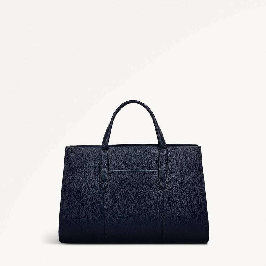 Arlington Court Leather Medium Zip Around Satchel Bag in Ink - 110510