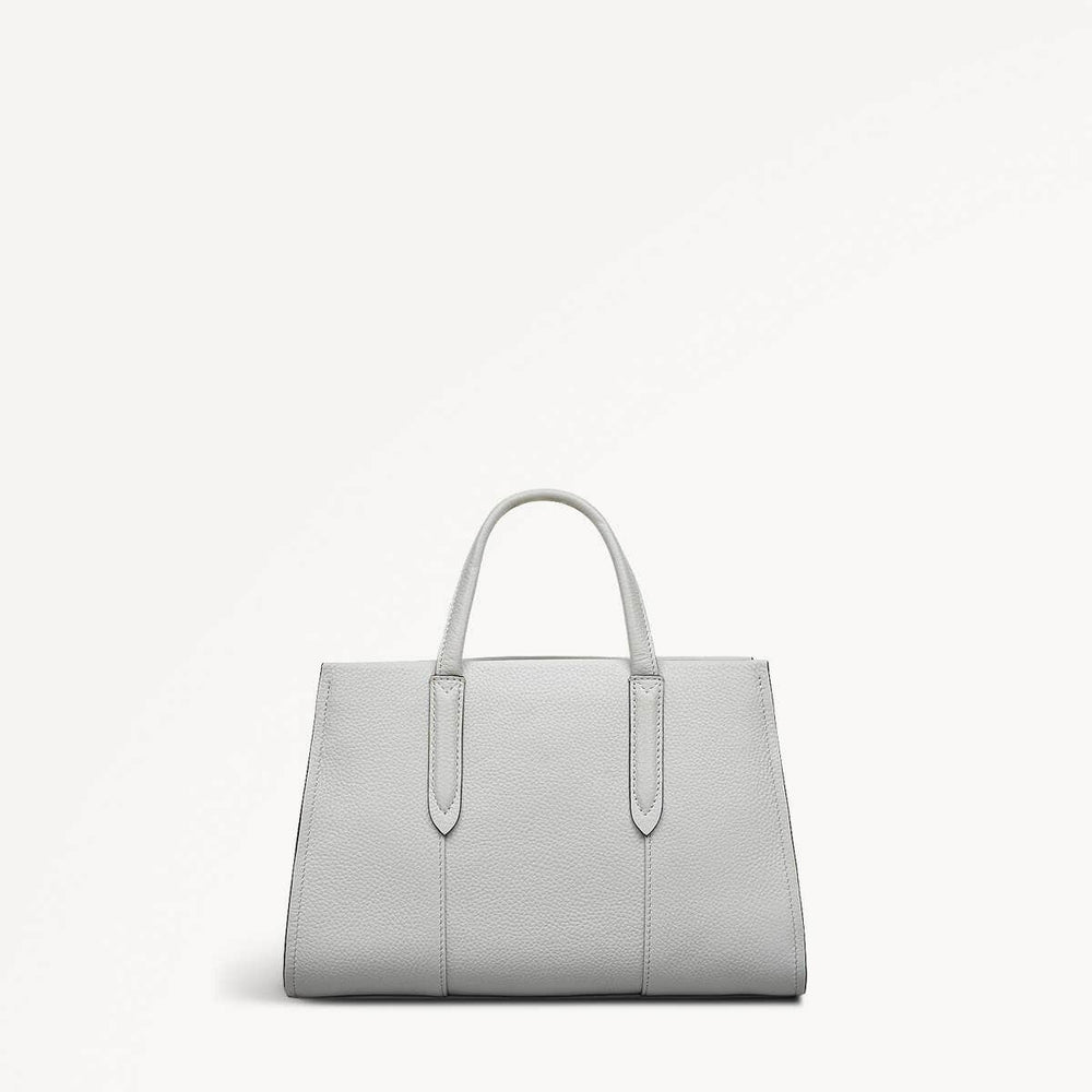 Arlington Court Leather Small Zip Around Satchel Bag in Goose Grey - 110514
