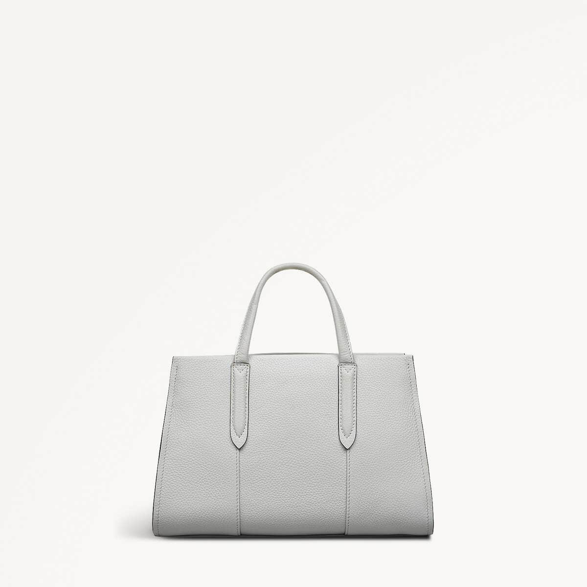 Arlington Court Leather Small Zip Around Satchel Bag in Goose Grey - 110514