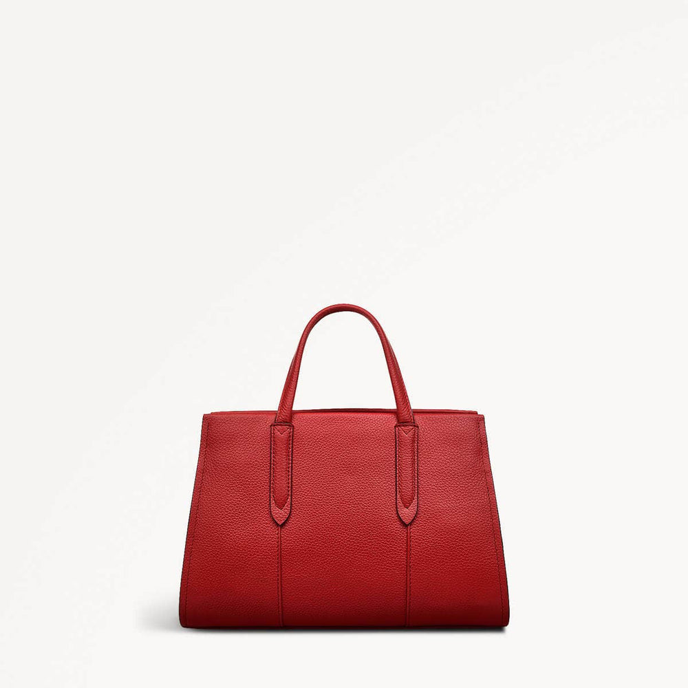 Arlington Court Leather Small Zip Around Grab Bag in Poinsettia - 110515