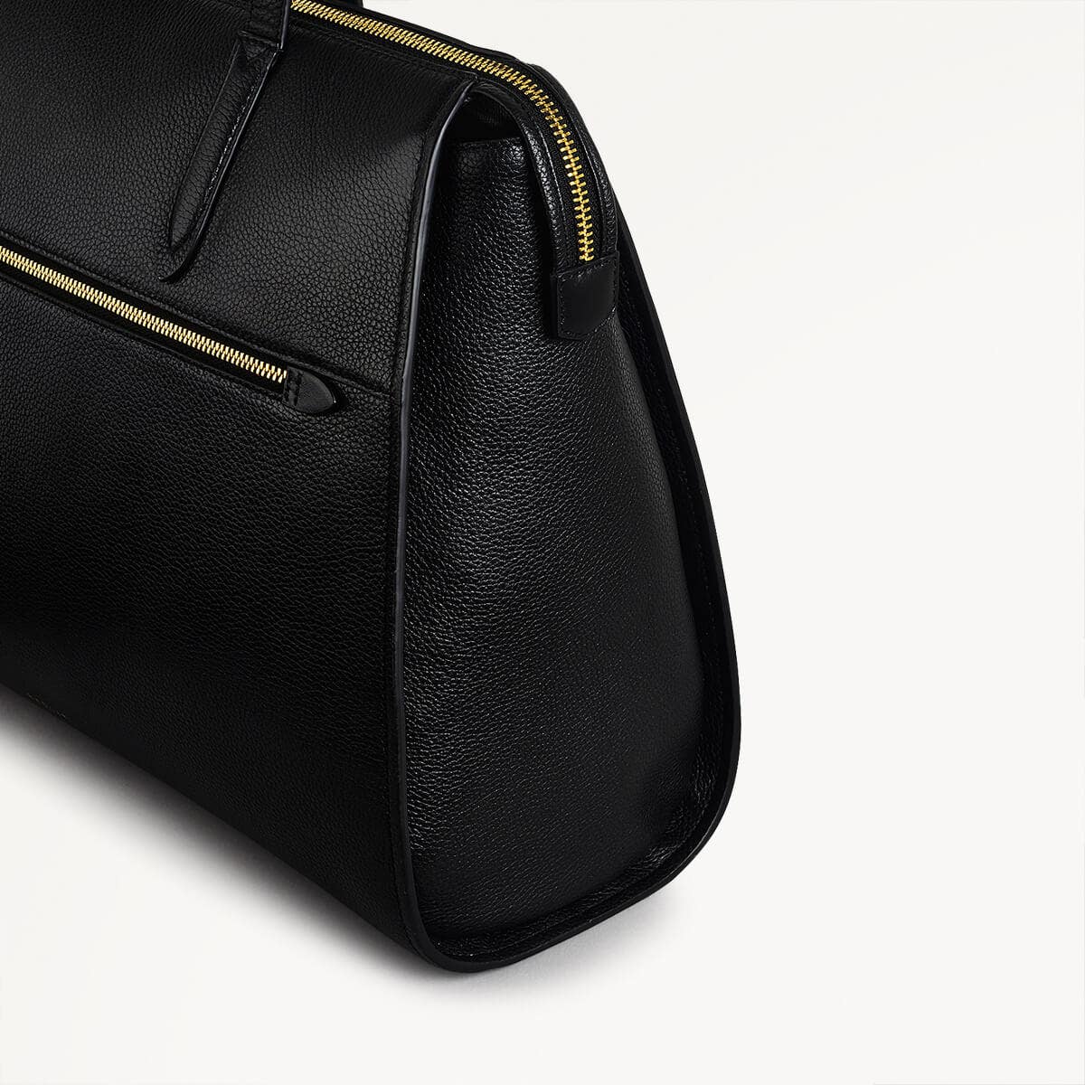 Arlington Court Leather Large Ziptop Workbag Bag in Black - 110516