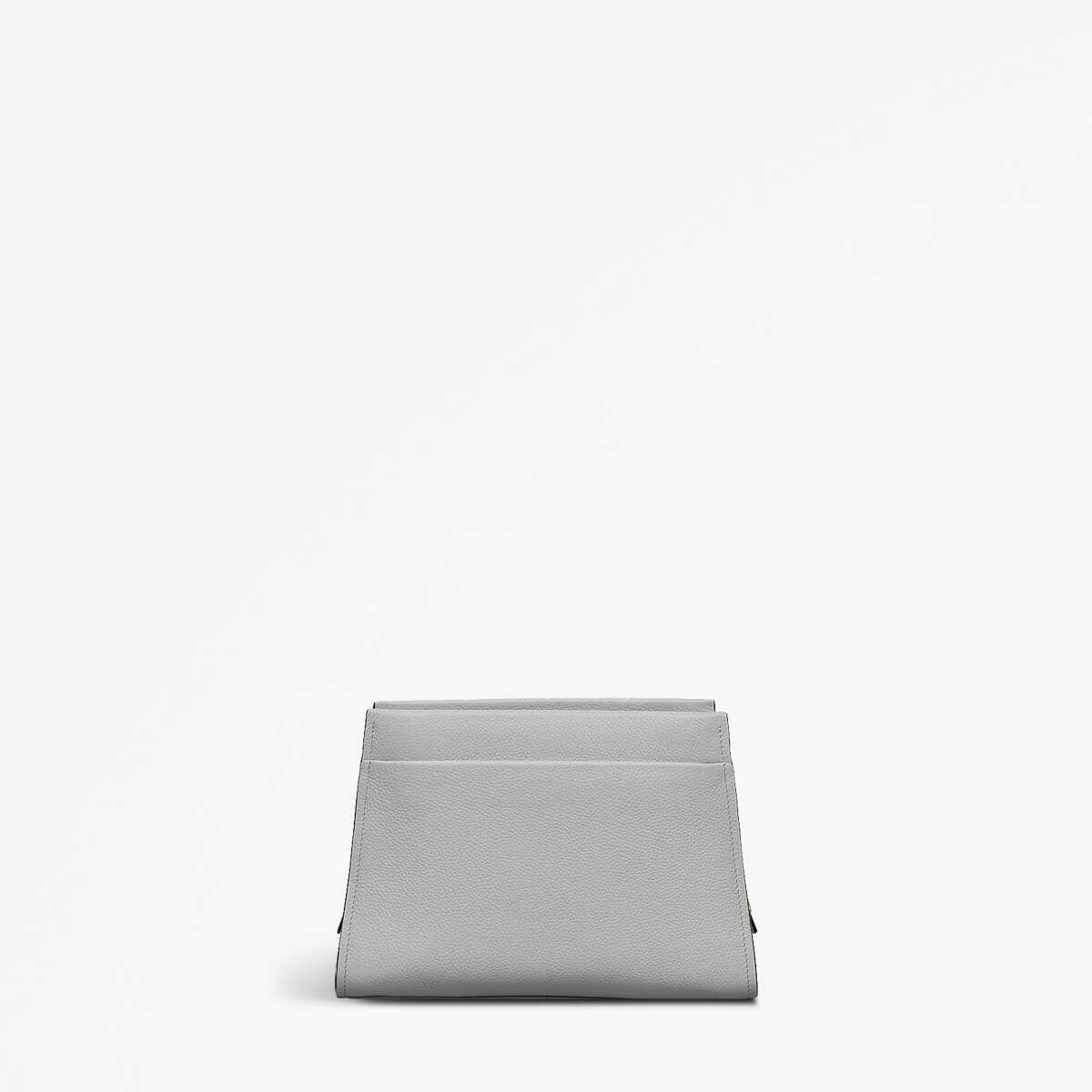 Arlington Court Leather Small Zip Around Crossbody Bag in Goose Grey - 110521