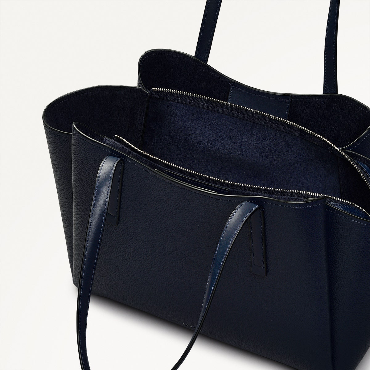 Blake Gardens Leather Large Ziptop Tote Bag in Ink - 110525