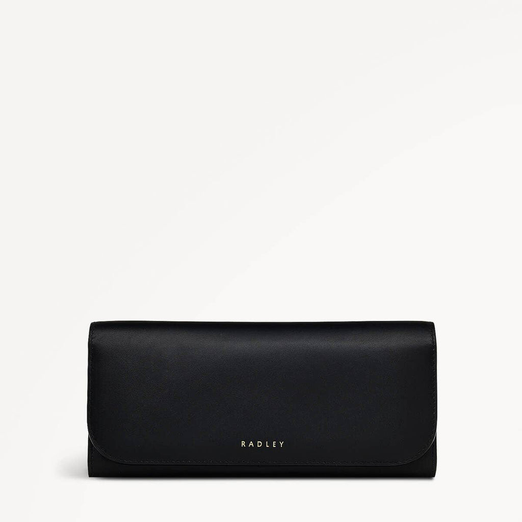 Dane Park Leather Large Flapover Wallet in Black - 110545
