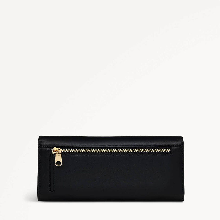 Dane Park Leather Large Flapover Wallet in Black - 110545