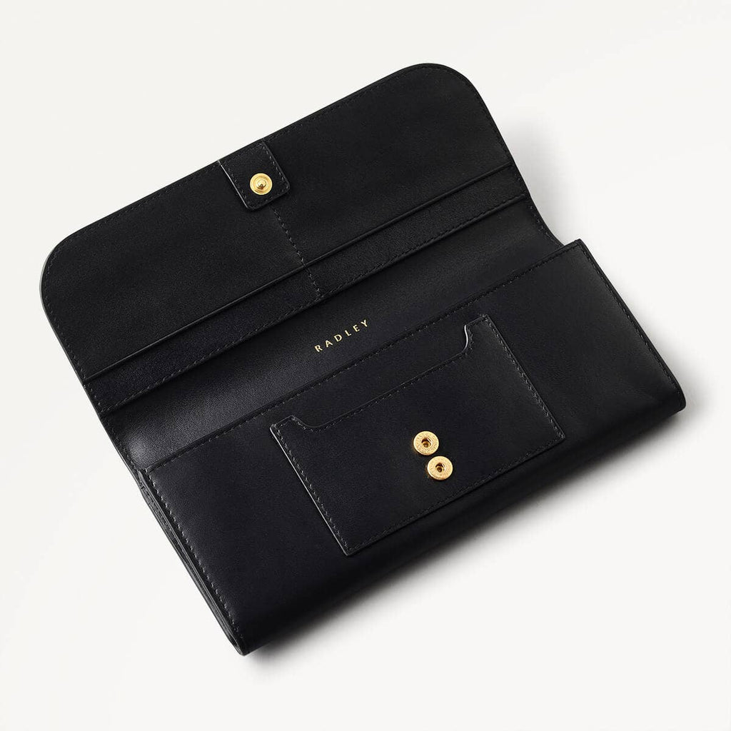 Dane Park Leather Large Flapover Wallet in Black - 110545