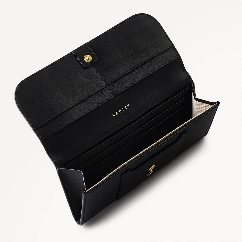 Dane Park Leather Large Flapover Wallet in Black - 110545