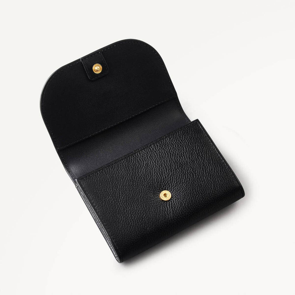 Embankment Way Leather Small Flapover Wallet in Black - 110547
