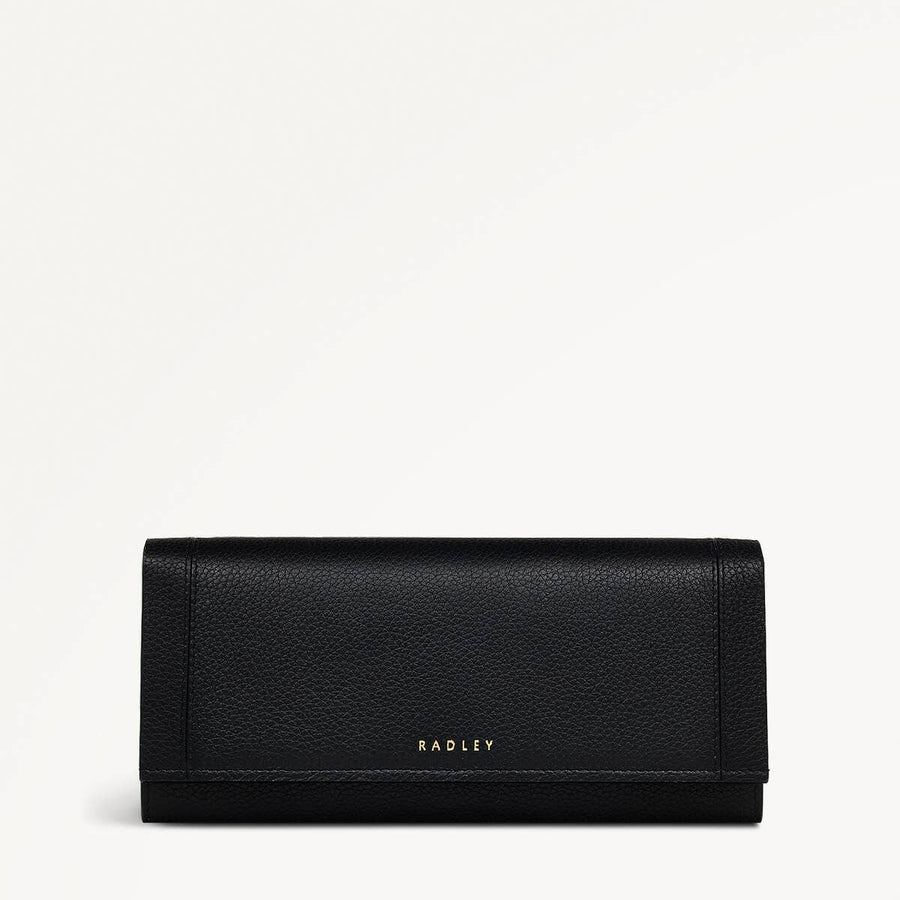 Provence Avenue Leather Large Flapover Wallet in Black - 110554
