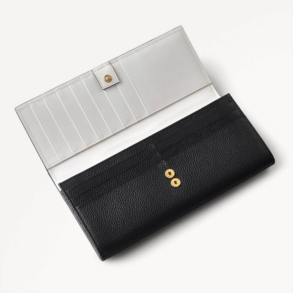 Provence Avenue Leather Large Flapover Wallet in Black - 110554