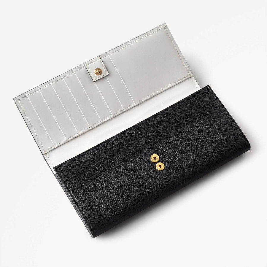 Provence Avenue Leather Large Flapover Wallet in Black - 110554