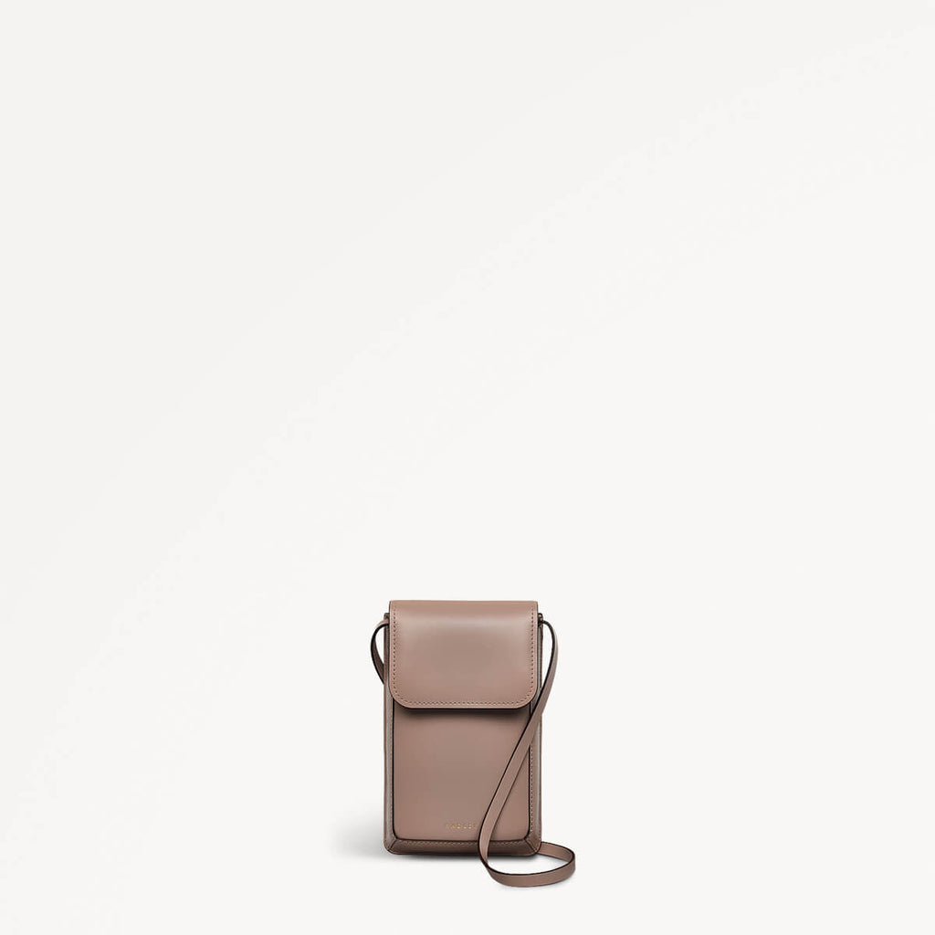Mells Manor Leather Medium Phone Crossbody in Silt - 110565