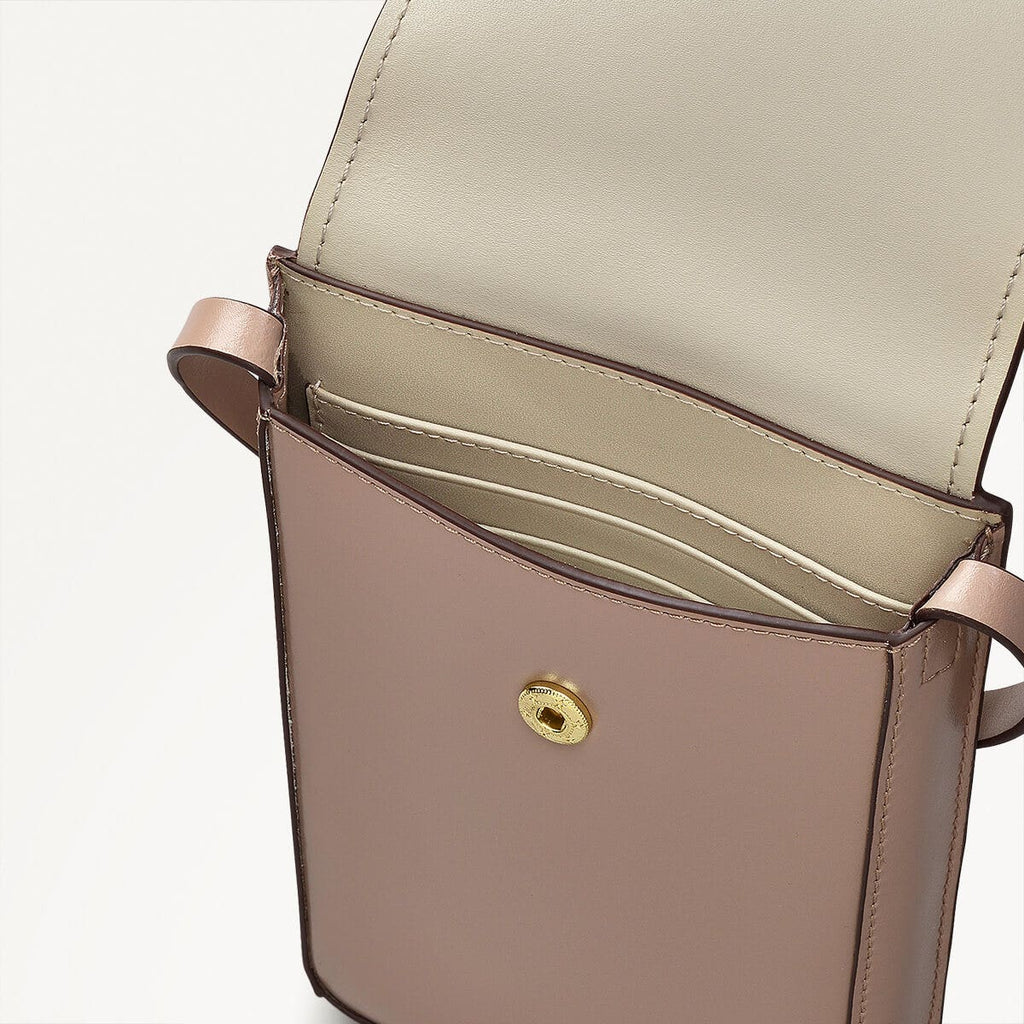 Mells Manor Leather Medium Phone Crossbody in Silt - 110565