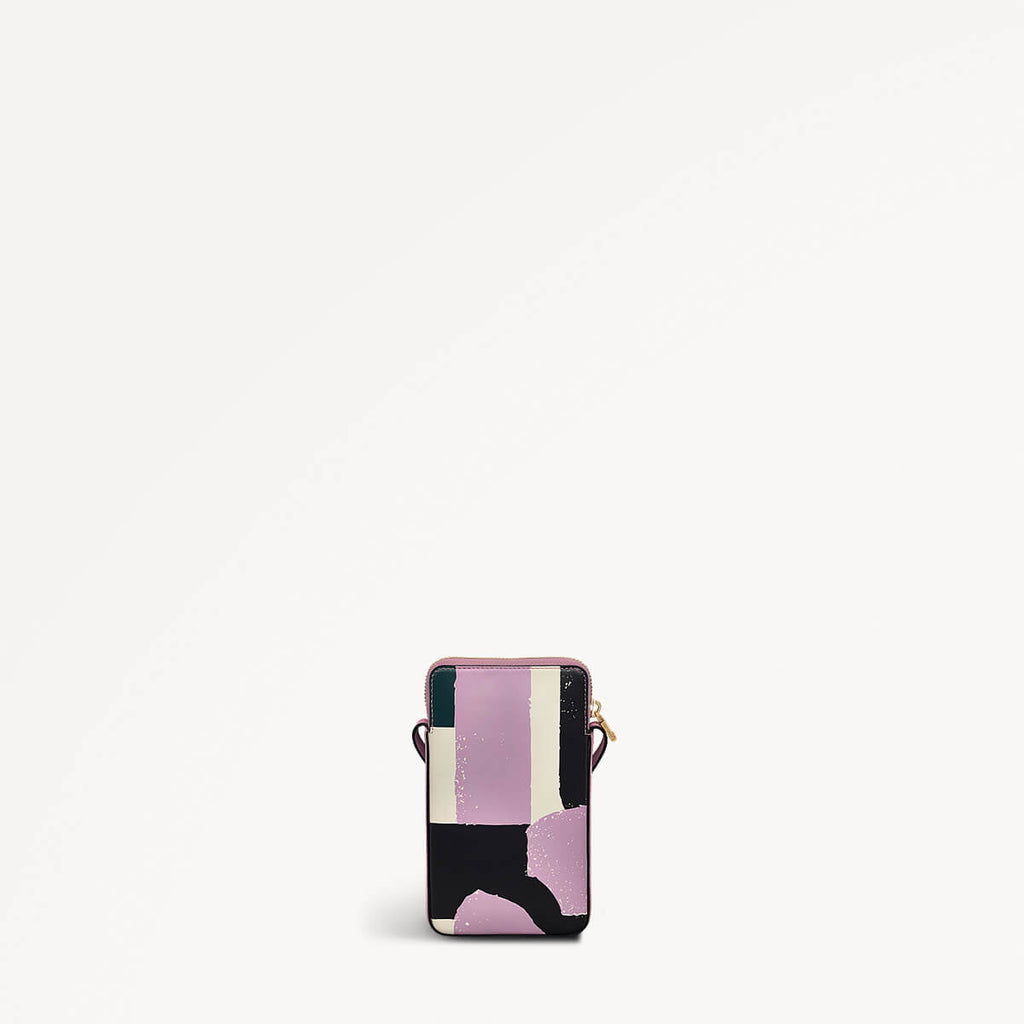 Gallery Road Leather Medium Phone Crossbody in Shy Pink - 110579