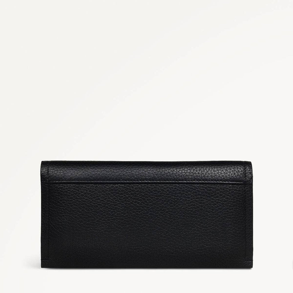 Robin Leather Robin Large Flapover Wallet Black in Black - 110602