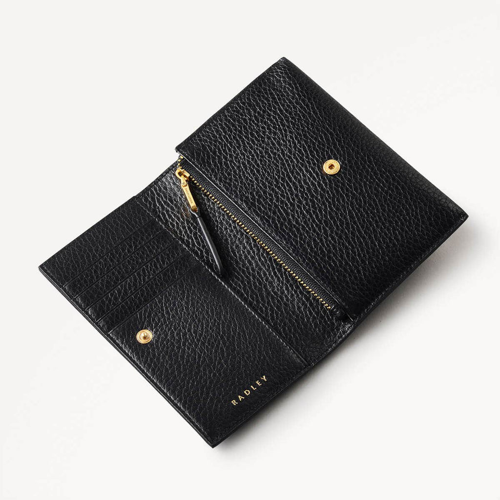 Robin Leather Robin Medium Flapover Wallet Black in Black - 110604