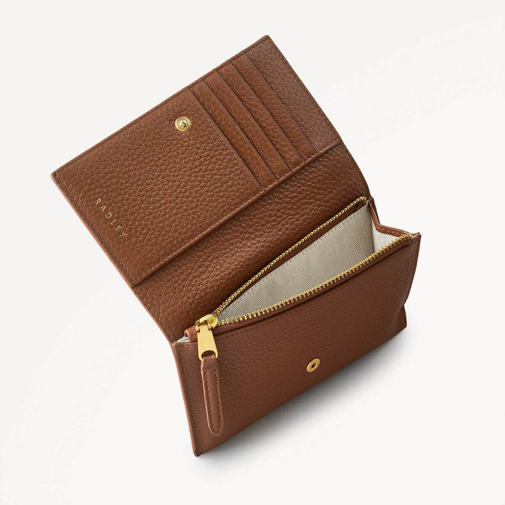 Robin Leather Robin Medium Flapover Wallet Saddle in Saddle - 110605