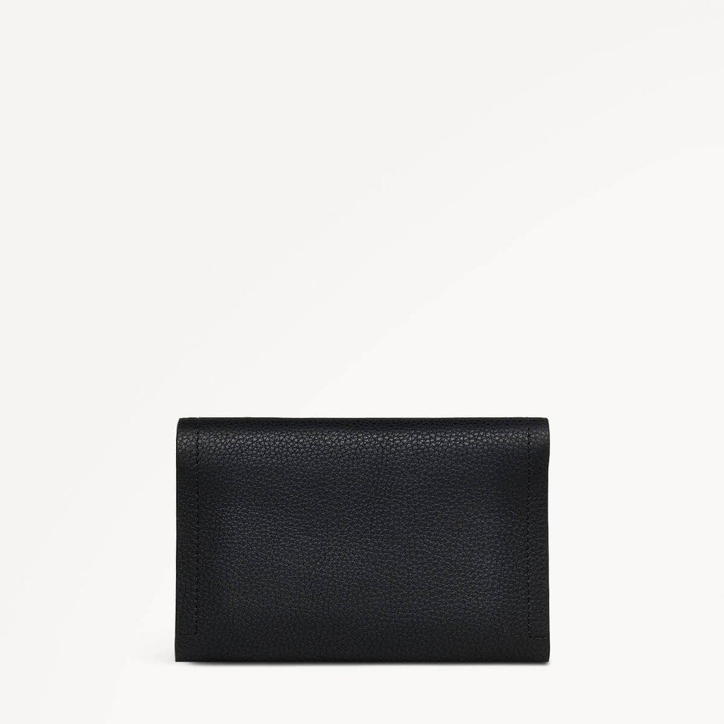 Snow Bunny Leather Snow Bunny Medium Flapover Wallet Black in Black - 110606