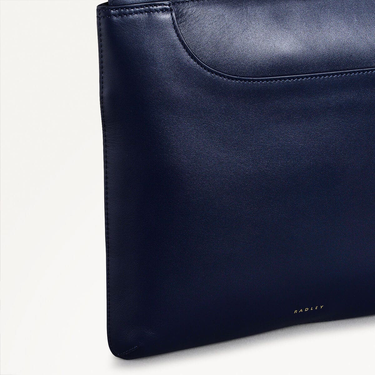 Pockets Leather Large Ziptop Cross Body Bag in Ink - 110621