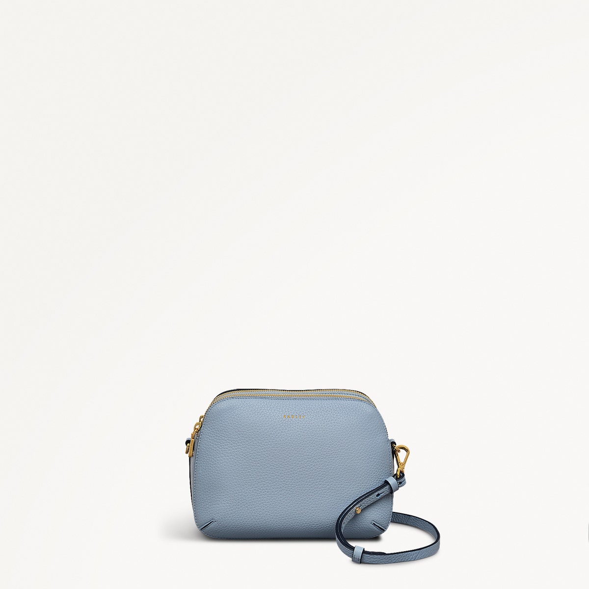 Dukes Place Leather Medium Ziptop Crossbody Bag in Smoke Blue - 110637