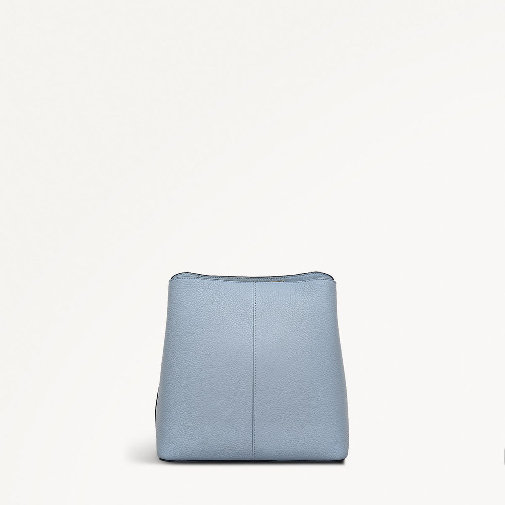 Dukes Place Leather Medium Compartment Crossbody Bag in Smoke Blue - 110638