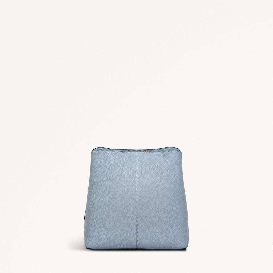 Dukes Place Leather Medium Compartment Crossbody Bag in Smoke Blue - 110638