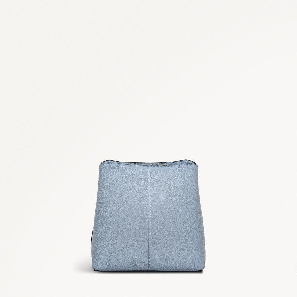 Dukes Place Leather Medium Compartment Crossbody Bag in Smoke Blue - 110638